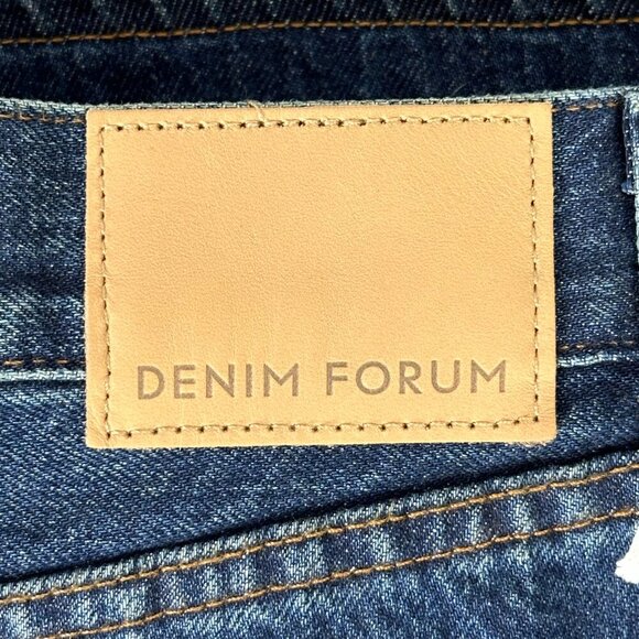 Denim Forum 90s Midi Denim Skirt Be About Dark Bleu Wash - Picture 15 of 15